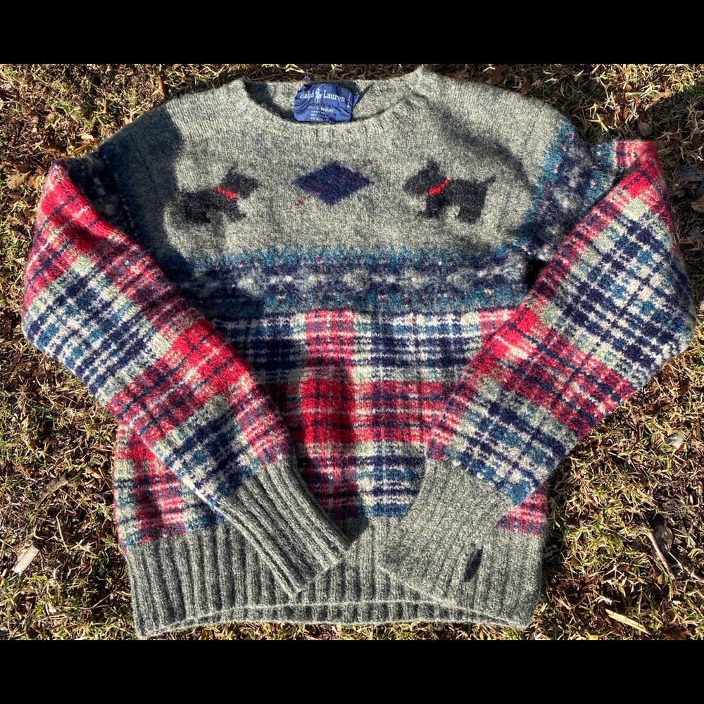 Vintage Hard To Find Sz Medium Holiday Scottie Women’s Ralph Lauren (P2P 16in)